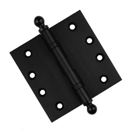 EMBASSY 4 x 4 Solid Brass Hinge, Flat Black Finish with Ball Tips 4040BBUS19B-1